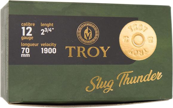 Troy Ammunition 2-3/4" 12GA, 1oz, Slug, 1600fps, 10Rds