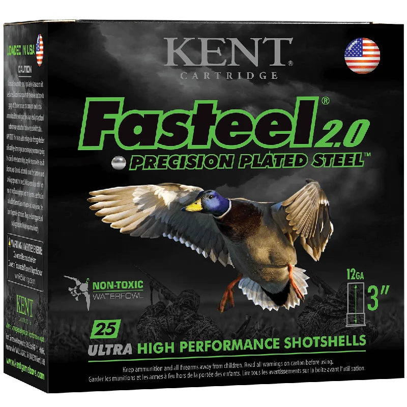 Kent Cartridge Fasteel 2.0 12 Gauge, 3″ 1-3/8oz, BB (25)