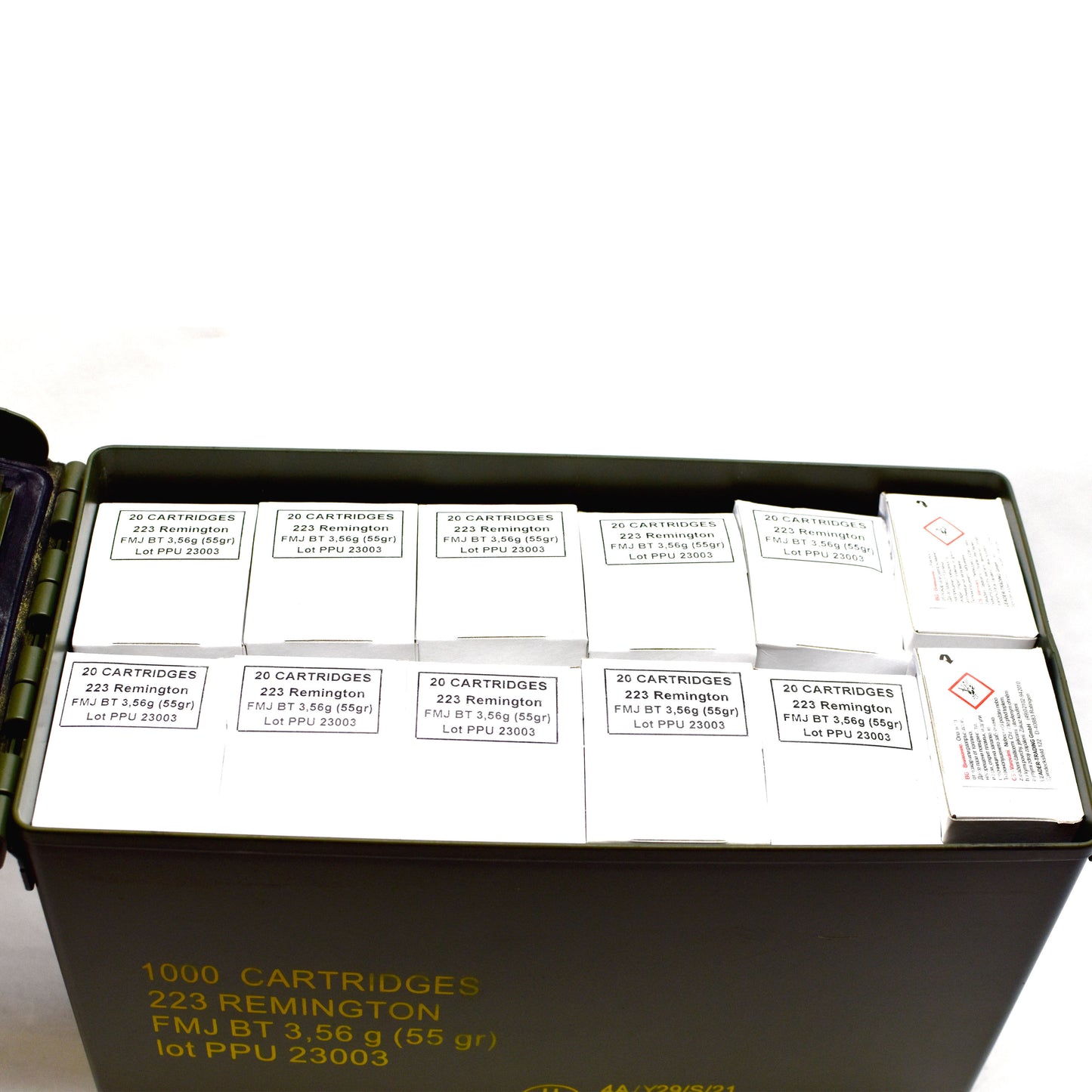 PRVI PPU .223 Rem 55Gr FMJ (Bulk 1000 Rounds, With ammo Box)