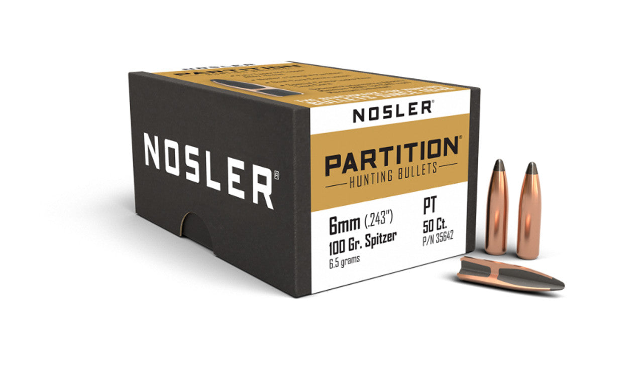 Nosler Partition .243 (6mm) 100gr Spitzer (50)
