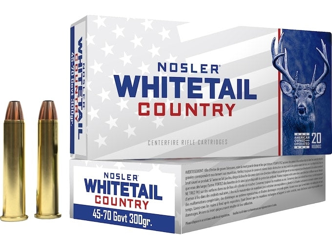 Nosler Ammo, 45-70 Gov't, 300 Grain, White-Tail Country
