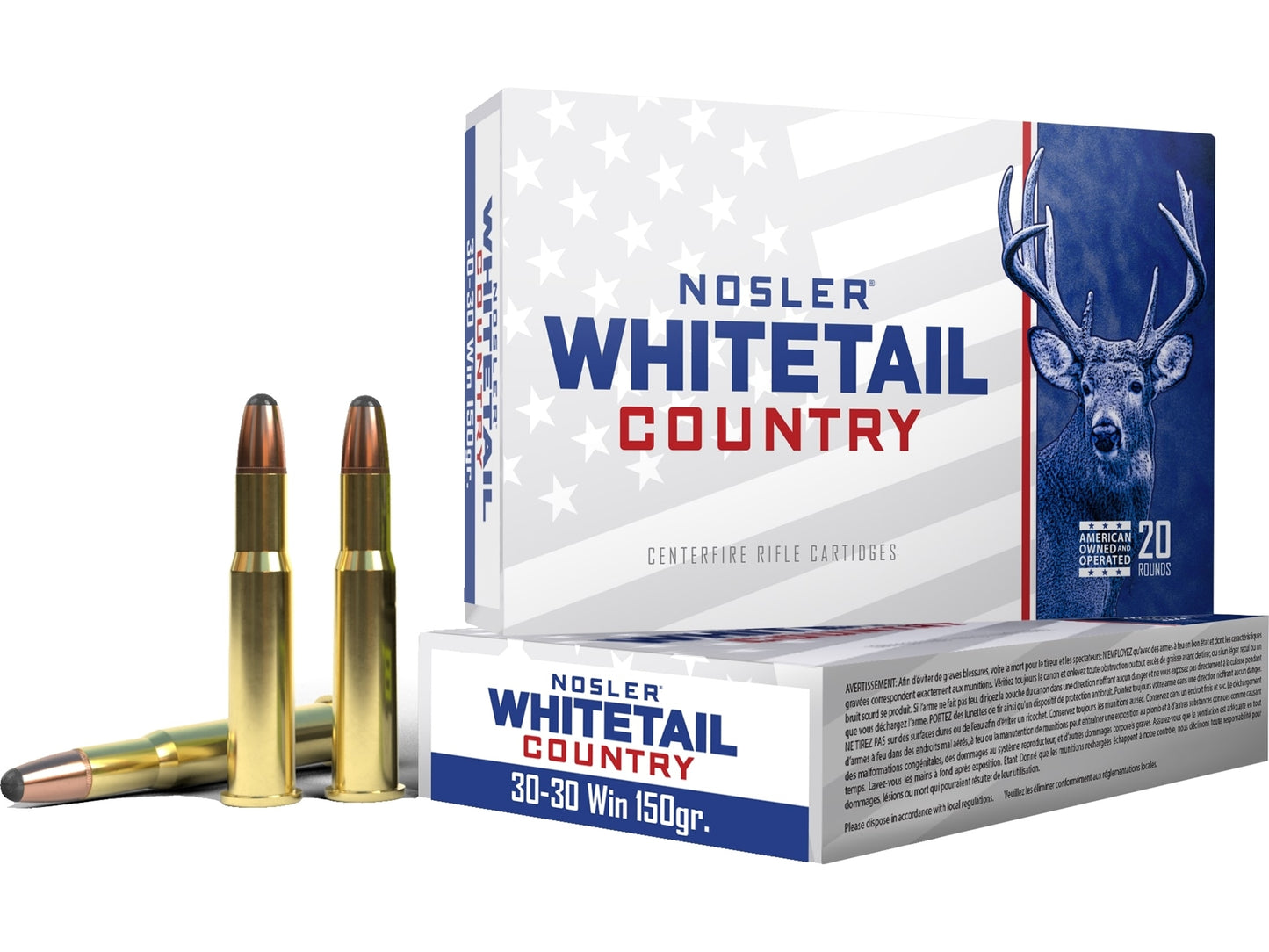 Nosler Ammo, 30-30, 150 Grain, White-Tail Country