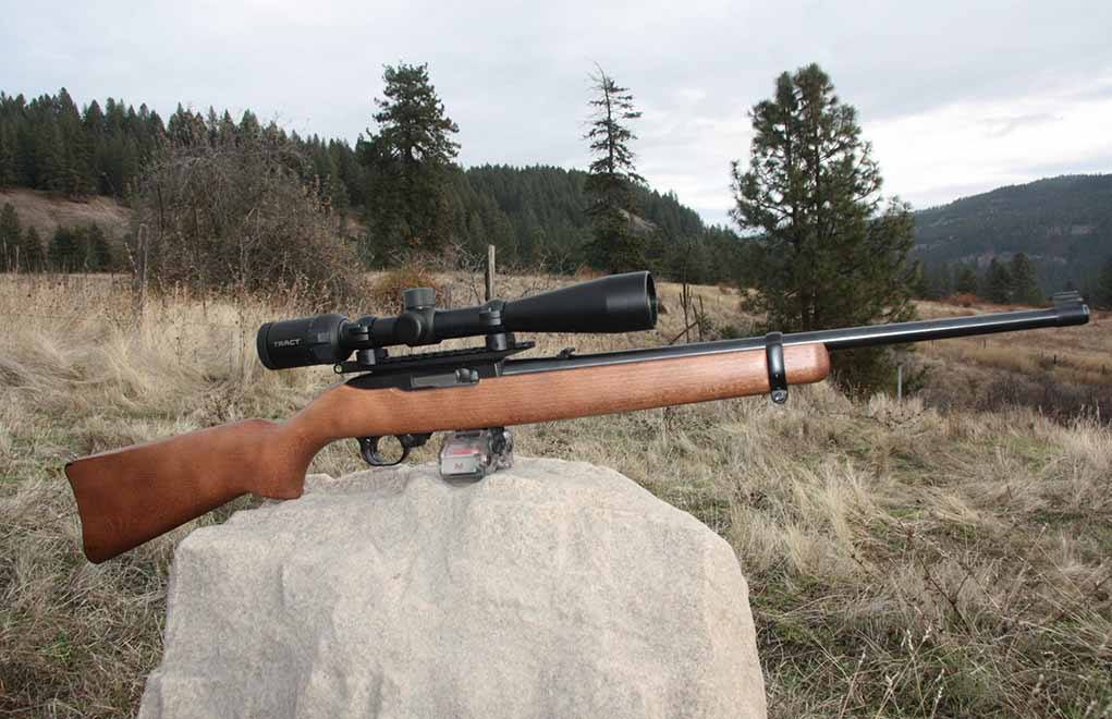 Ruger 10/22 C.22LR, 18.5″ BBL, Blued, Wood Stock c/w 3-9 Scope