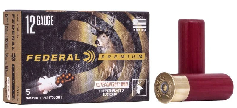 Federal Buckshot with FLITECONTROL Wad, 12 Gauge, 00 Buck Shot, 2-3/4 in, 1325 fps