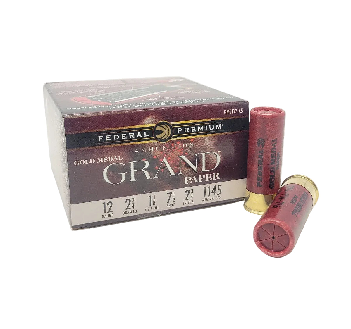 Federal Gold Medal Paper 12GA 2 3/4" 1-1/8oz #7.5 Shot - (25)