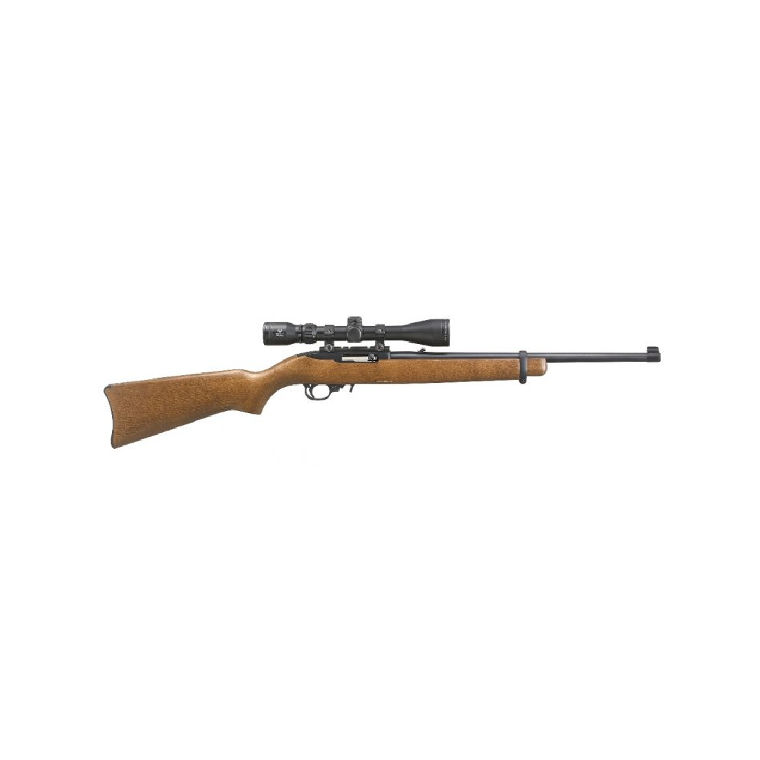 Ruger 10/22 C.22LR, 18.5″ BBL, Blued, Wood Stock c/w 3-9 Scope