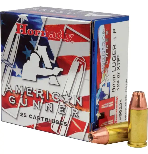 9MM+P 124GR XTP AMERICAN GUNNER AMMO
