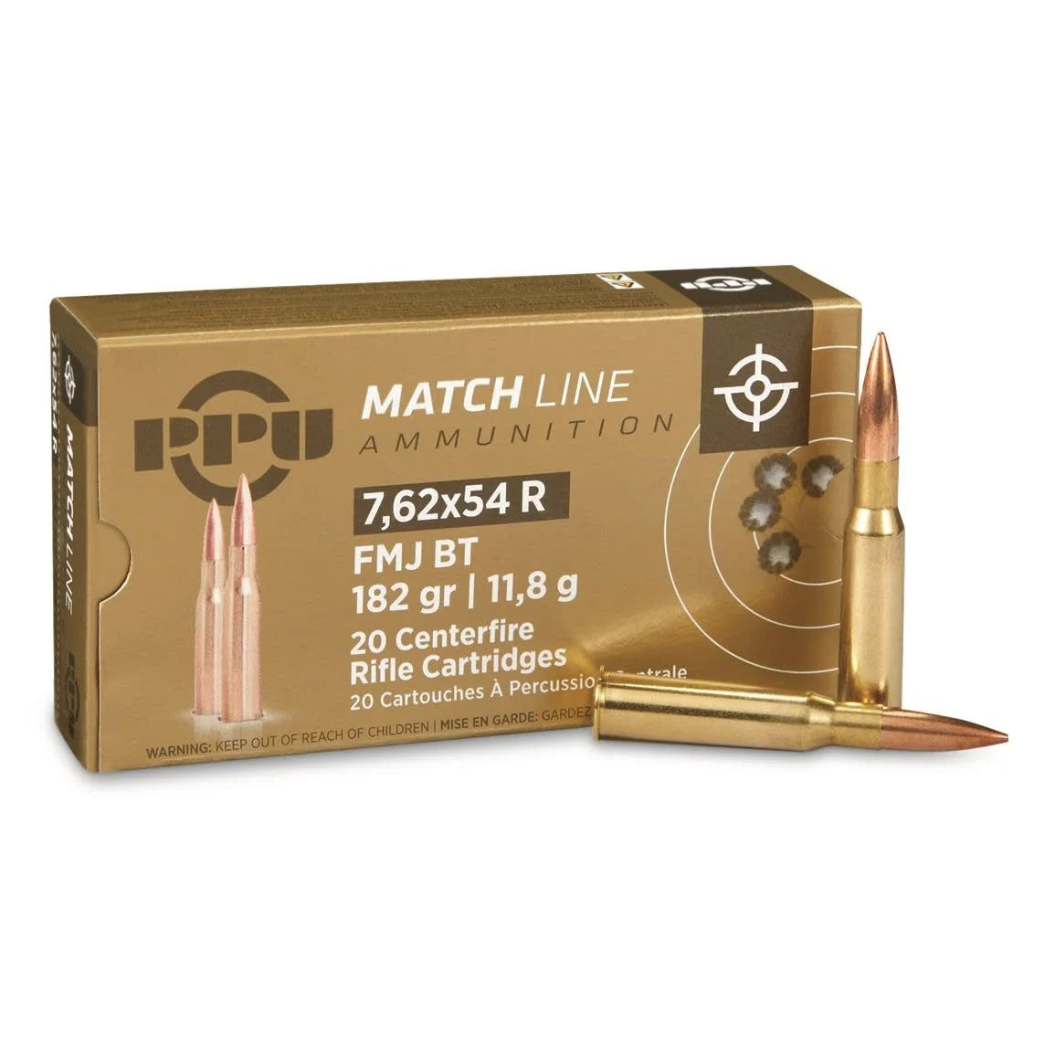 PPU 7.62x54R 182gr Match FMJ (20)
