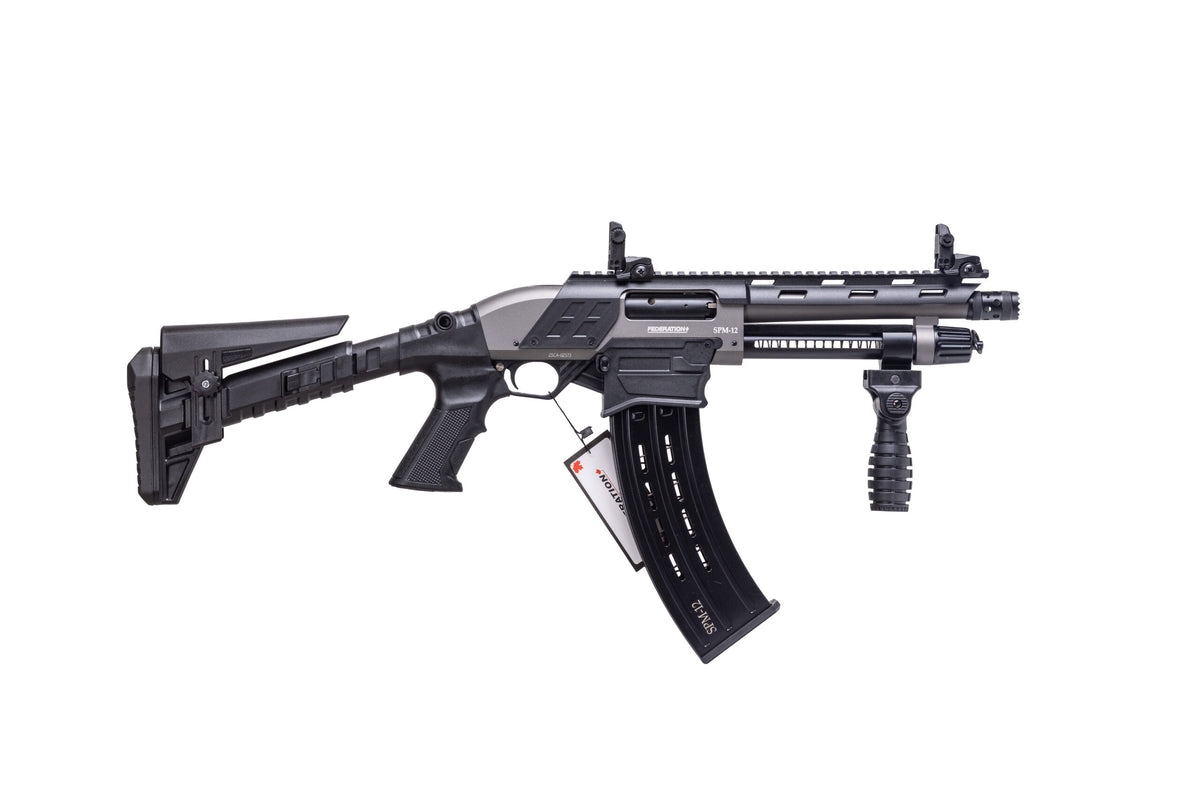 Federation Firearms SPM-12, Pump Action, 12 Gauge, 3" Chamber, 9" Barrel, Stealth Gray