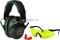 Walker's Pro Safety Combo Kit, Low Profile Passive Folding Muff, Sport Glasses, Foam Tips