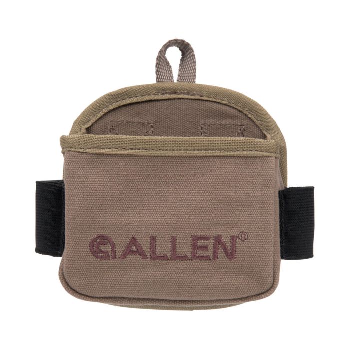 Shotgun Shell Pouch - Clay, Trap, and Skeet Shooting Accessories - Hunting and Gun Range Gear - Soft Canvas Design - Tan
