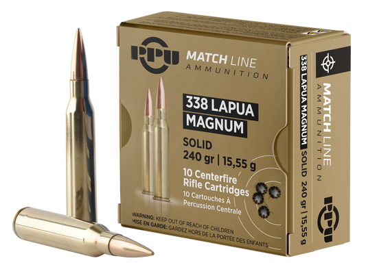 PPU Match Solid .338 Lapua Magnum - .240gr