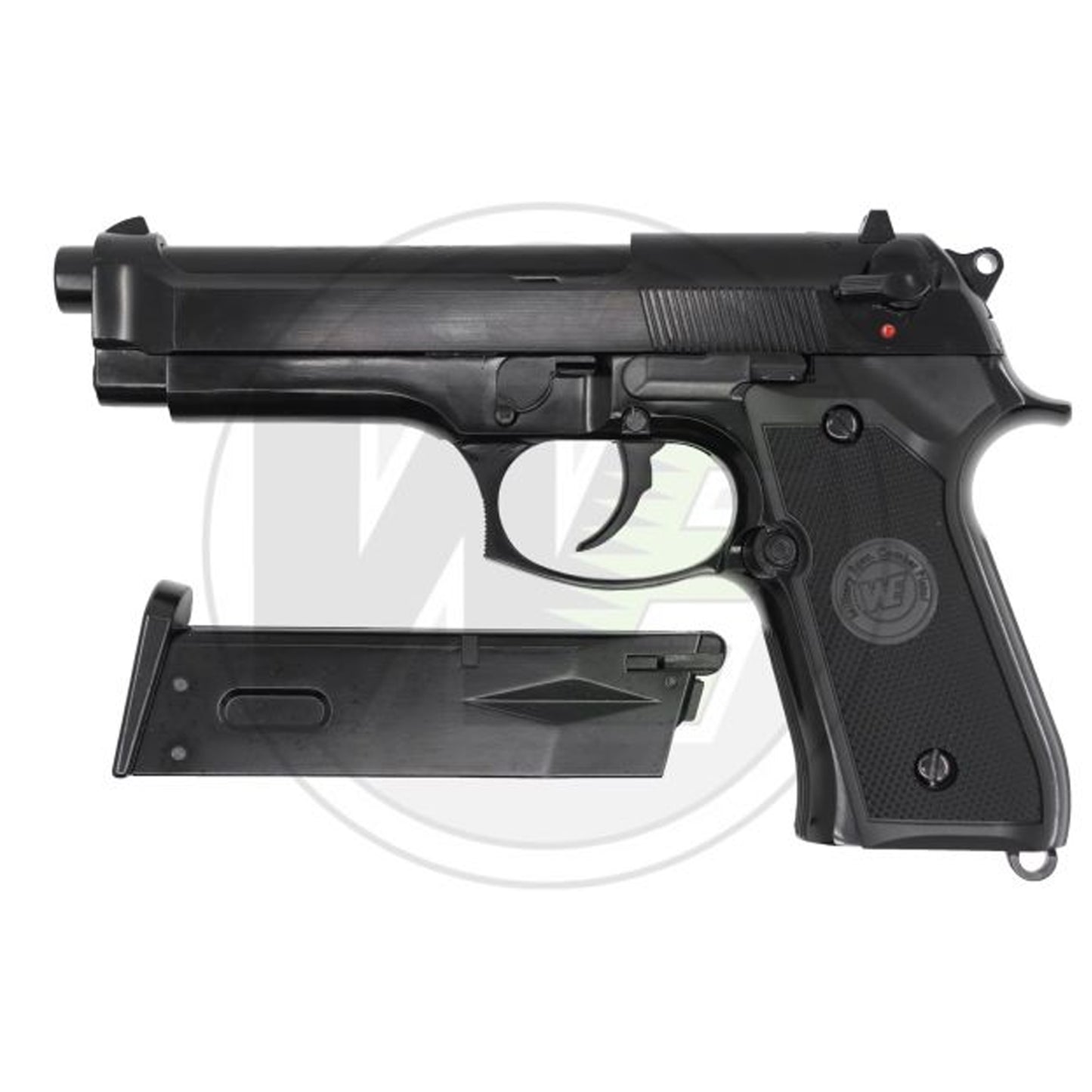 WE AIRSOFT, M9, Gas Blowback Pistol, 110mm Barrel - Black