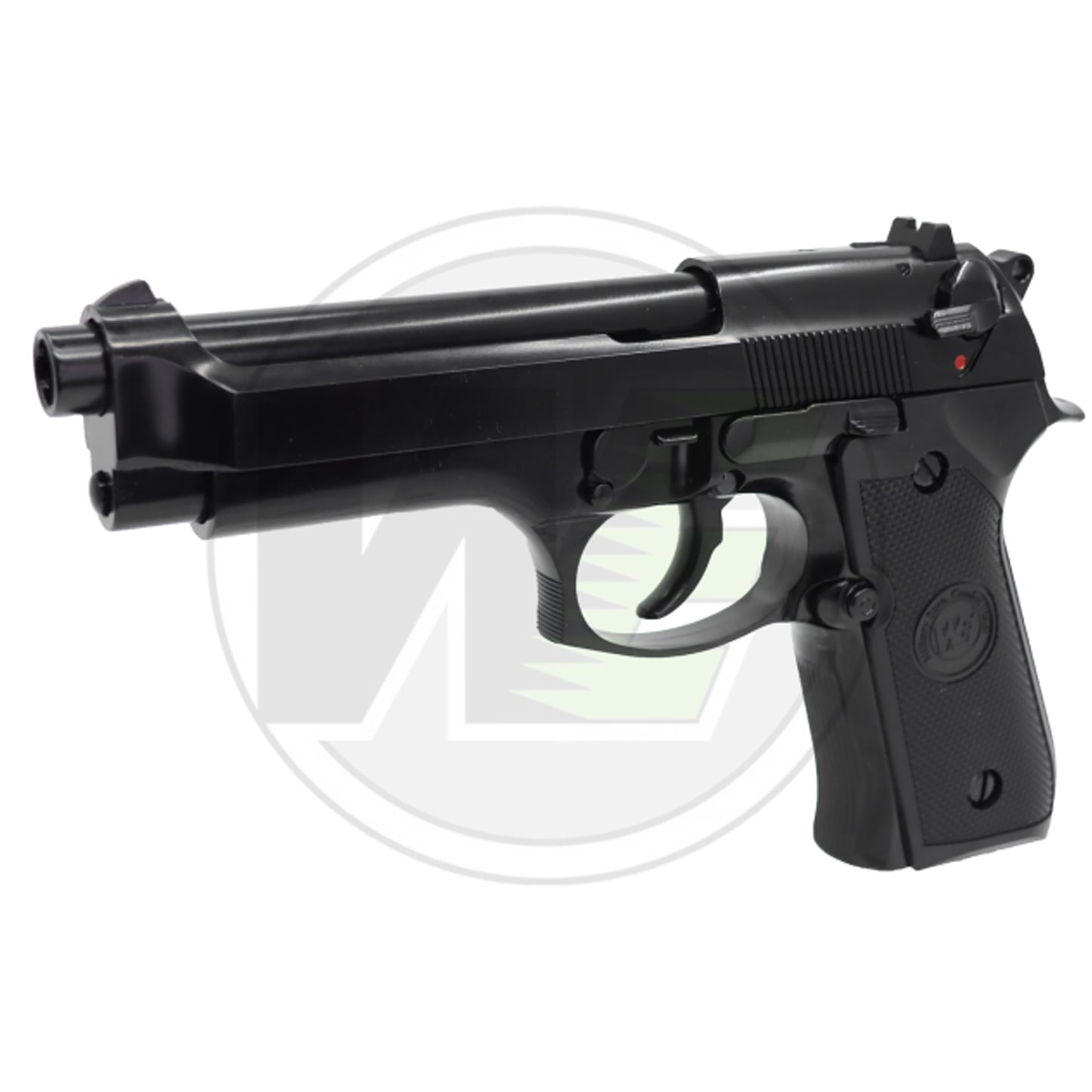 WE AIRSOFT, M9, Gas Blowback Pistol, 110mm Barrel - Black