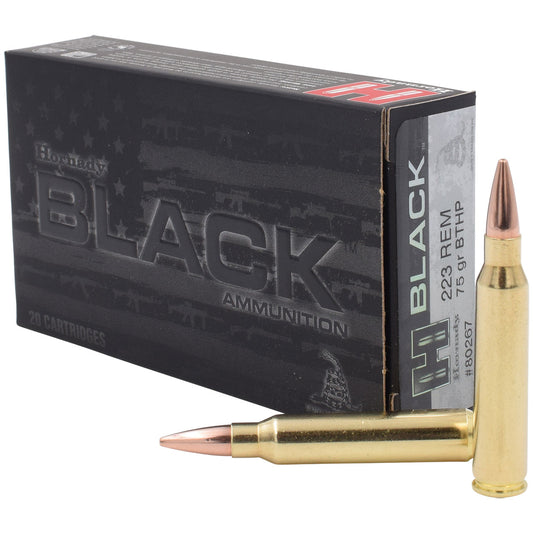 223 REM 75GR BTHP MATCH BLACK AMMO