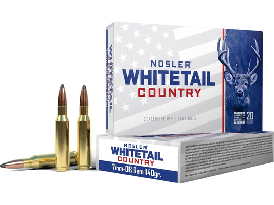 Nosler Ammo, 7mm-08 Rem, 140 Grain, White-Tail Country