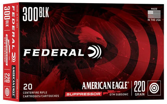 American Eagle Rifle Suppressor, 300 Blackout, 220 Grain, Open Tip Match, 1000 fps