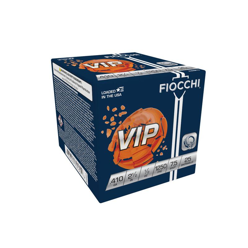 Fiocchi VIP, .410, 2-1/2", #7.5 Shot, 1/2 oz. (25 rnds)