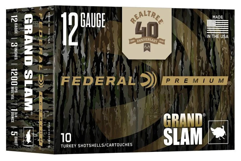 Federal Grand Slam Realtree 40th Anniversary Edition, 12 Gauge, 3 in, 1 3/4 oz, #5 1200 fps