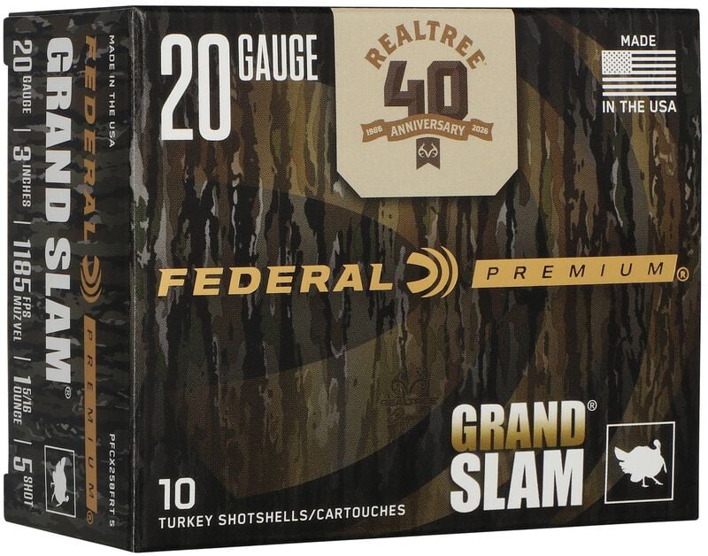 Federal Grand Slam Realtree 40th Anniversary Edition, 20 Gauge, 3 in, 1 5/16 oz, #5 1185 fps