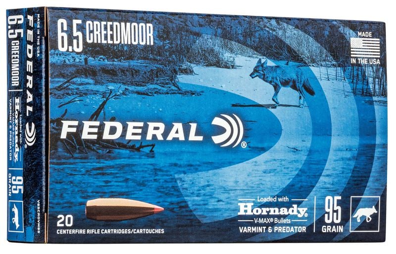 Federal Varmint & Predator, 6.5 Creedmoor, 95 Grain, Hornady® V-Max®, 3300 fps (20)