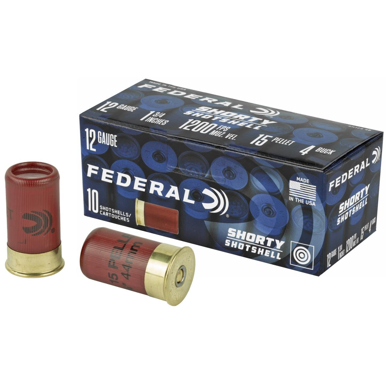 Federal Shorty 12 Gauge 1.75" 15 Pellets 4 Buck Shot (10)
