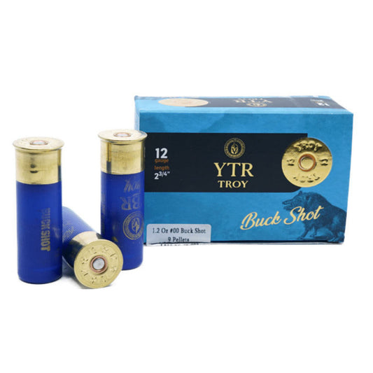 Troy Ammunition 2-3/4" 12GA, 1.2Oz, 00Buck, 9 Pellets, 1300fps, 10Rds