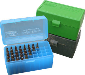 MTM Flip Top 50rd Medium Rifle Ammo Case - Blue