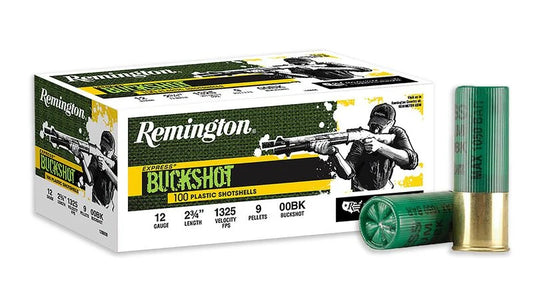 Remington Express Buckshot, 12 Gauge, 00 Buck Shot 9 Pellet, 2-3/4", 1325 fps, 25 rnds.