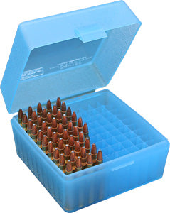 MTM Flip Top 100rd small Rifle Ammo Case - Blue