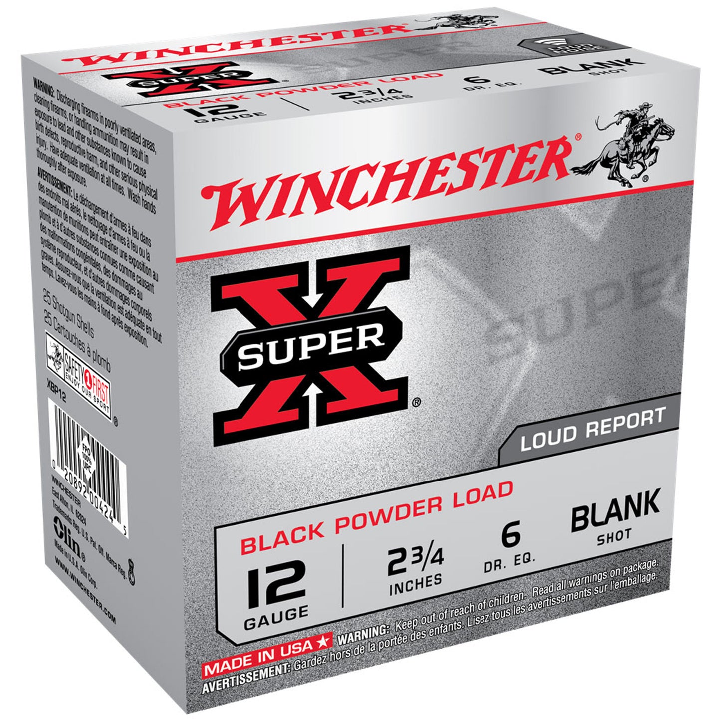 Winchester Super-X 12 GA. 2 3/4" 6 Dr. Eq. Blank Shot