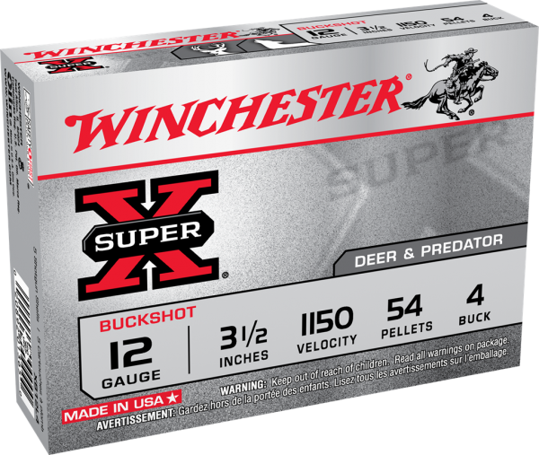 Winchester Super-X Magnum Buckshot 12 GA. 3 1/2" 1150 4BK