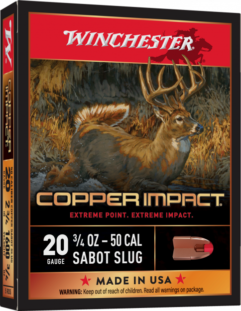 Winchester 20 Gauge 2-3/4" Sabot Slug 3/4oz Copper Impact