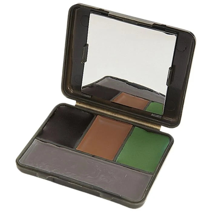 Allen Vanish Camo Face Paint Compact with Mirror, 4-Colors, Black, Brown, Gray, & Olive