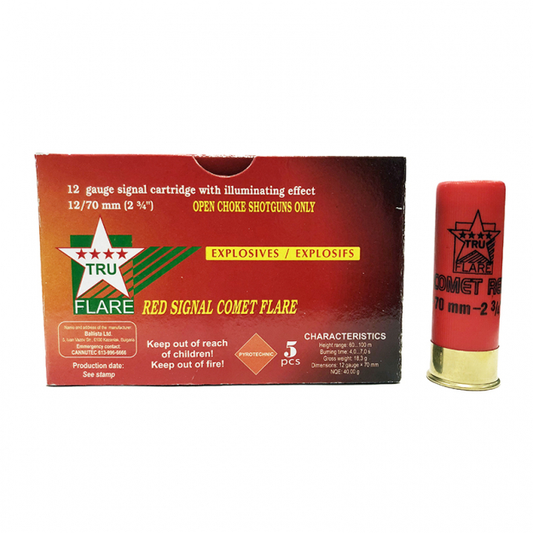Tru Flare, 12 Gauge, Red Comet Flares (5 rnds)