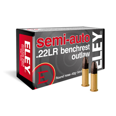 Eley Semi-Auto Benchrest Outlaw, .22 LR, Lead Round Nose, 40 gr. (50 rnds)