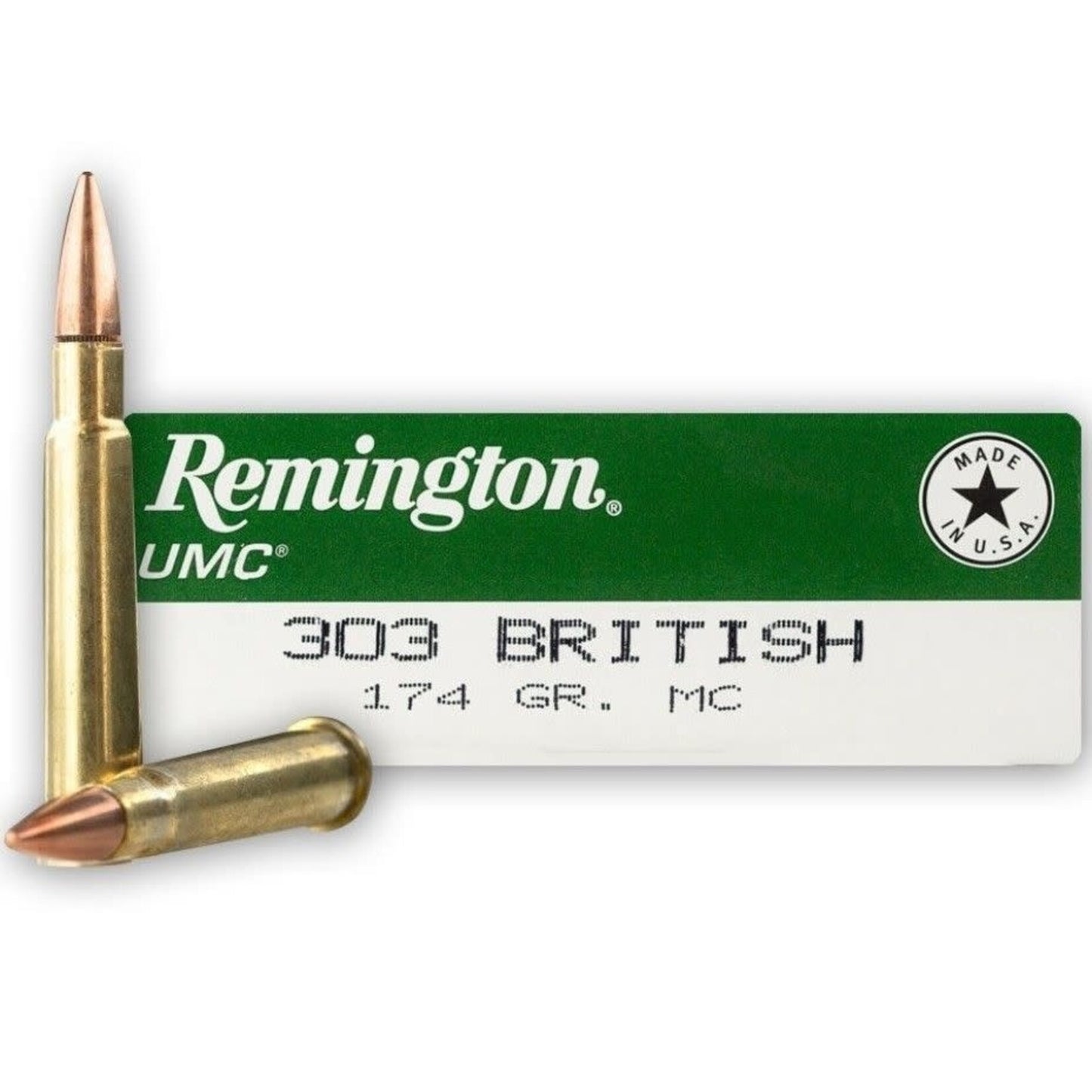Remington UMC Centerfire Rifle, 303 British, 174 Grain, Full Metal Jacket, 2475 fps