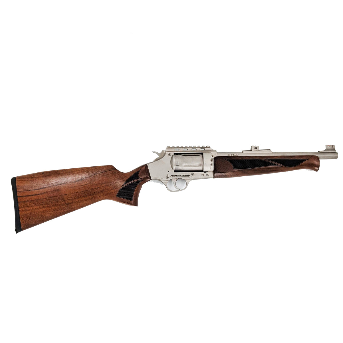 Federation Firearms RS-410, Revolver, .410 Gauge, 3" Chamber, 12" Barrel, Nickel Finish