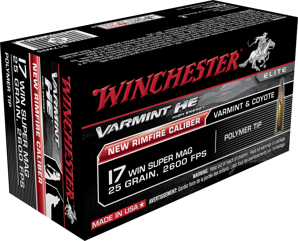Winchester 17WSM Varmint HE, 25 Grain Box of 50 #S17W25