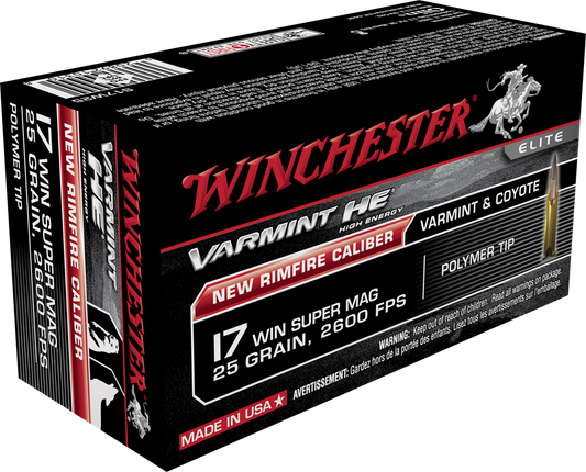Winchester 17WSM Varmint HE, 25 Grain Box of 50 #S17W25