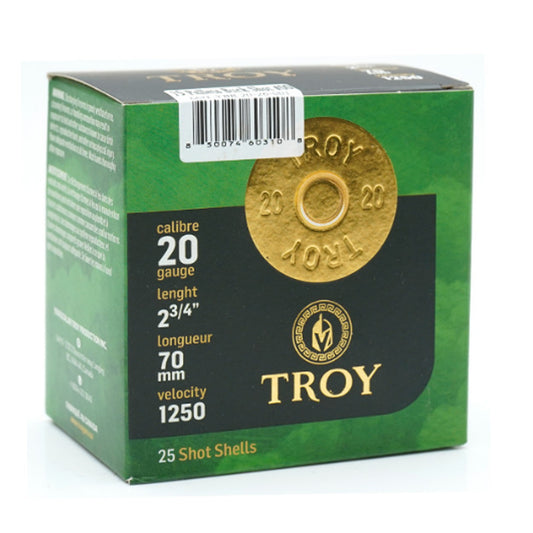 Troy Ammunition, 2-3/4", 20 Gauge, 00 Buck, 15 Pellet, 1250 FPS